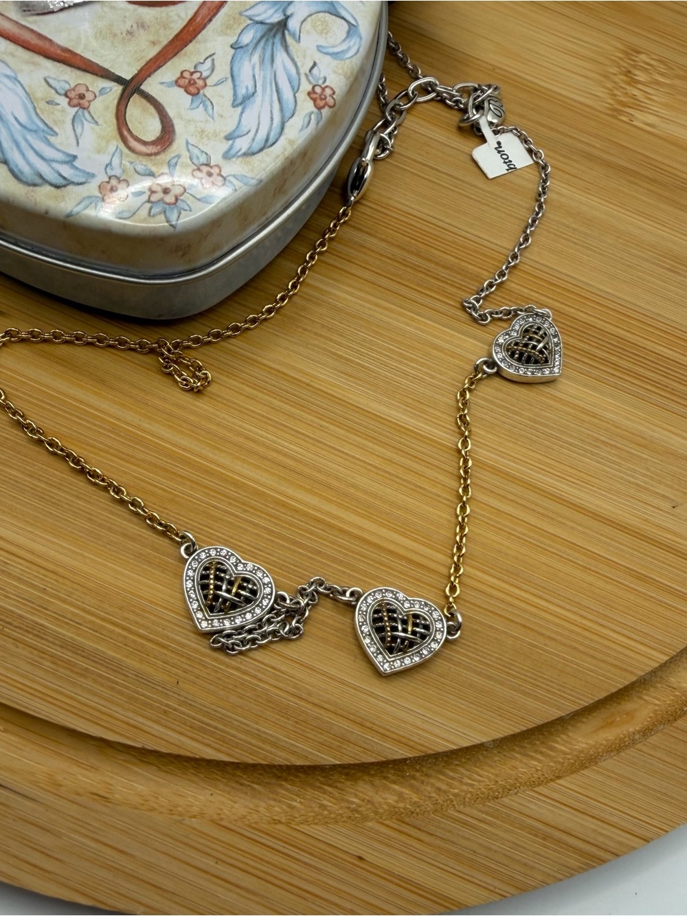 Brighton Neptune's Rings Woven Heart Station Necklace